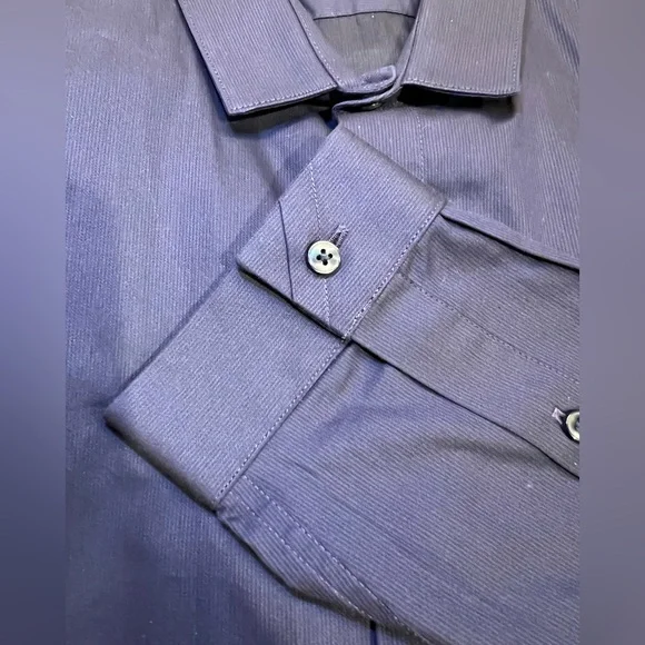 NWT Zara Dark Blue Dress Shirt slim fit size L - Picture 3 of 4